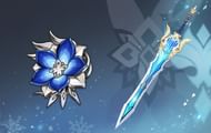 Her most notable artifact set and weapon (Image via Genshin Impact)